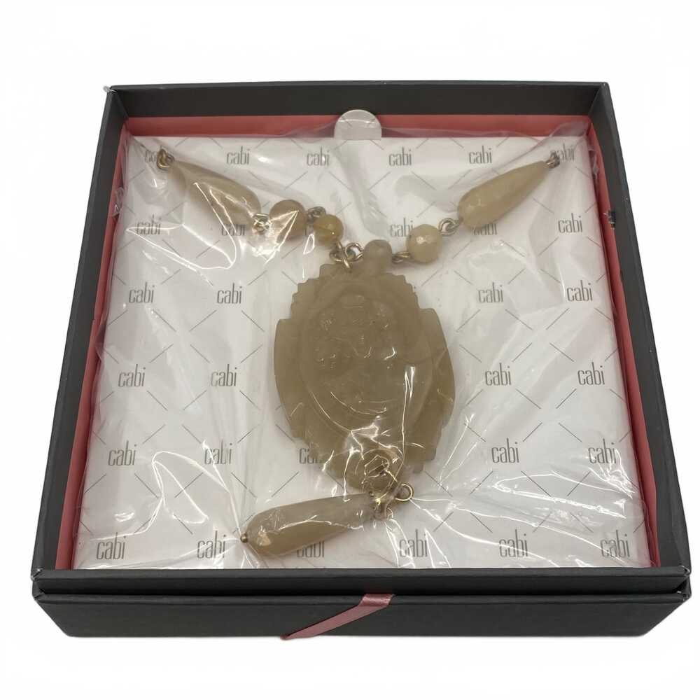 CAbi Beige Gold Cameo Pendant Necklace